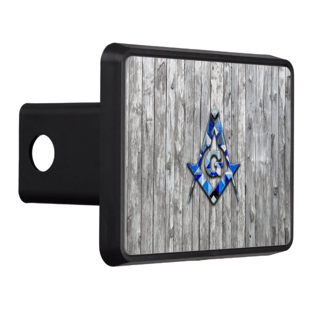 Blue Barn Quilt Square Compass Trailer Hitch Cover (Right)
