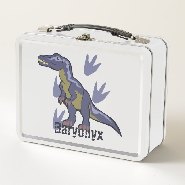 Blue Baryonyx Metal Lunch Box (Front)