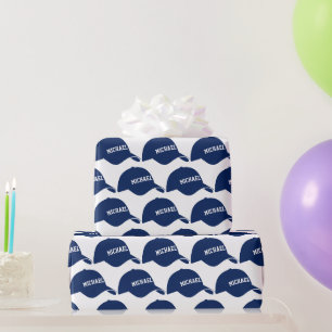 Blue Baseball Cap Your Text Wrapping Paper