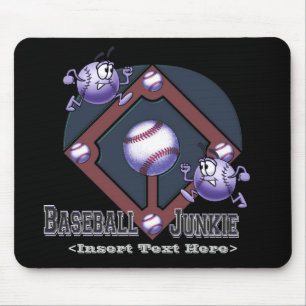 Blue Baseball Cartoon Mouse Pad
