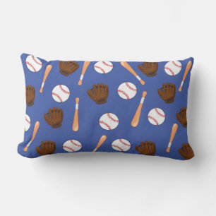 Blue Baseball Sports Theme Lumbar Pillow
