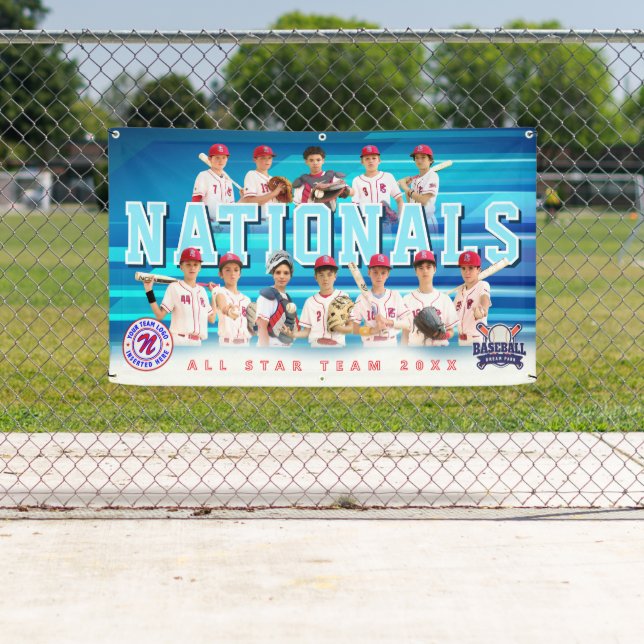 Blue Baseball Team Banner - Personalized (Insitu)