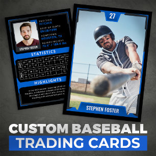 Blue Baseball Trading Card - Player Profile