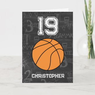 Blue Basketball 19th Birthday Card