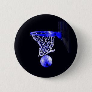 Blue Basketball 2 Inch Round Button