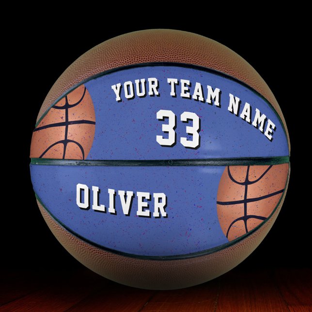 Blue Basketball Ball with Player Team Name Number (Creator Uploaded)