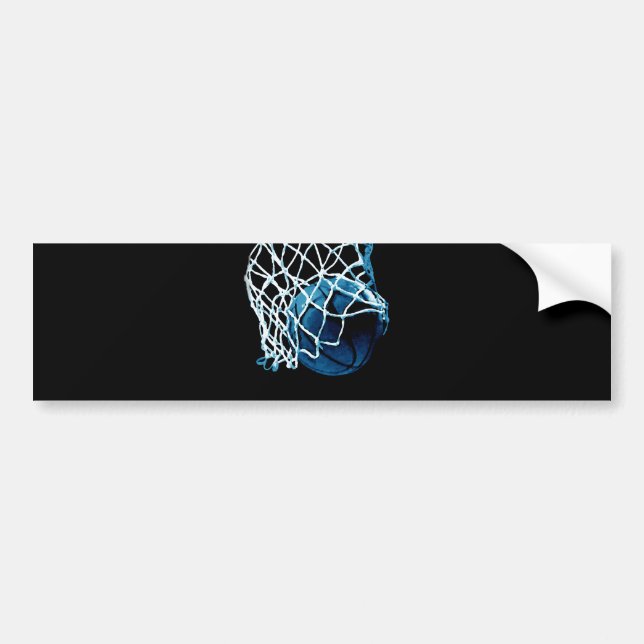 Blue Basketball Bumper Sticker (Front)