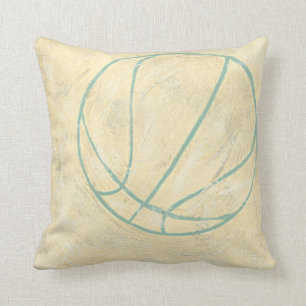 Blue Basketball by Chariklia Zarris Throw Pillow