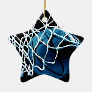 Blue Basketball Ceramic Ornament