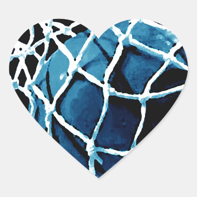Blue Basketball Heart Sticker (Front)