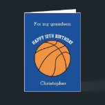 Blue Basketball Sport 12th Birthday Card<br><div class="desc">A blue personalized basketball 12th birthday card for grandson, son, nephew, etc. You will be able to easily personalize the front with his name. The inside reads a birthday message, which you can easily edit as well. You can personalize the back of this basketball birthday card with the year. This...</div>
