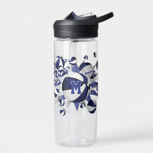 blue basketballs stars girls personalized water bottle