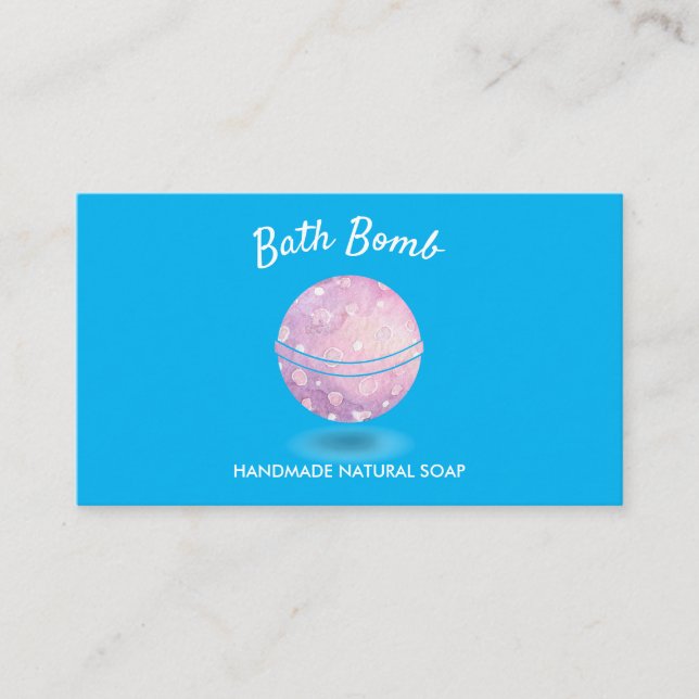 Blue Bath Bomb Spa Natural Soap Business Card (Front)