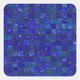 Blue Bathroom Tiles Square Sticker