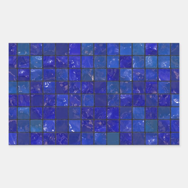 Blue Bathroom Tiles Sticker (Front)