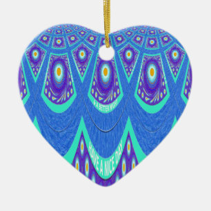 Blue batik ceramic ornament