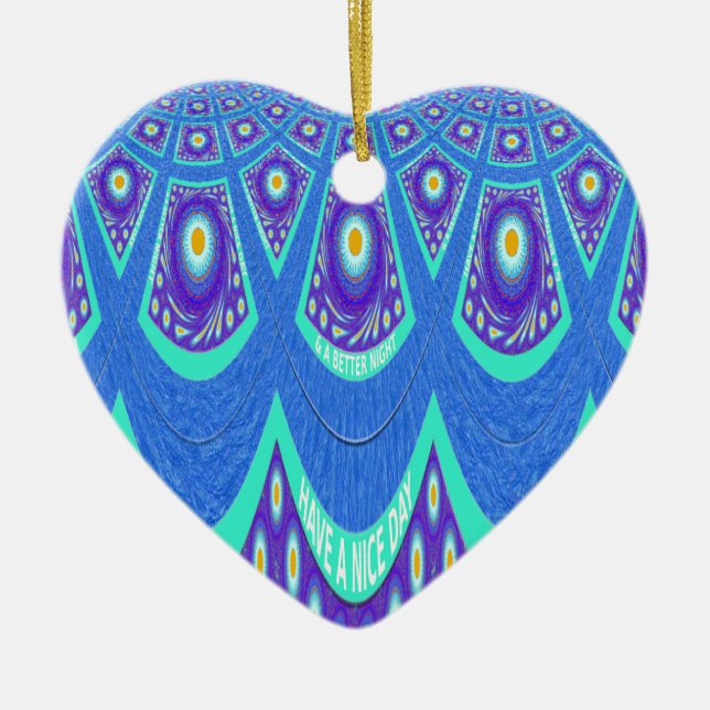 Blue batik ceramic ornament (Front)