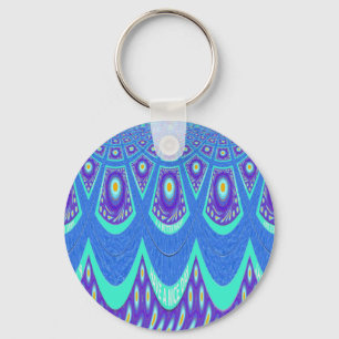 Blue batik keychain