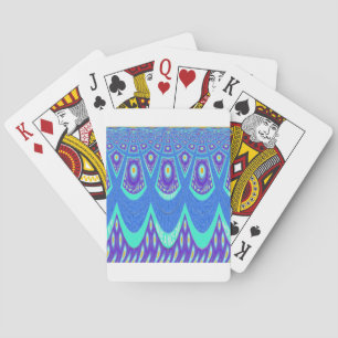 Blue batik playing cards