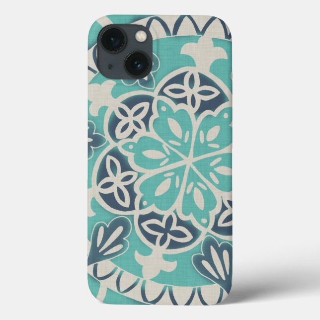 Blue Batik Tile I Case-Mate iPhone Case (Back)