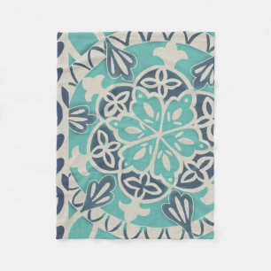 Blue Batik Tile I Fleece Blanket
