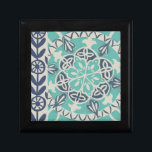 Blue Batik Tile I Gift Box<br><div class="desc">Floral</div>
