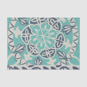 Blue Batik Tile I Tissue Paper