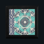 Blue Batik Tile II Gift Box<br><div class="desc">Floral</div>
