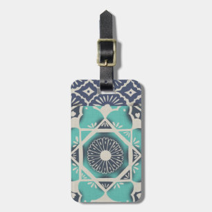 Blue Batik Tile II Luggage Tag