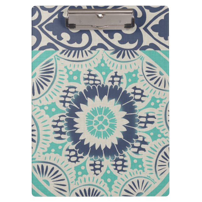 Blue Batik Tile III Clipboard (Front)