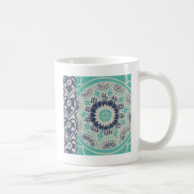 Blue Batik Tile III Coffee Mug (Right)