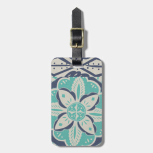 Blue Batik Tile IV Luggage Tag