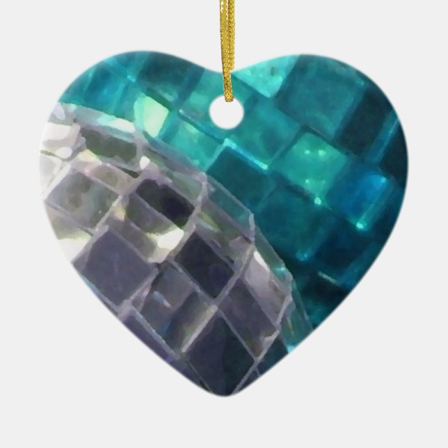 Blue Baubles detail ornament heart (Front)