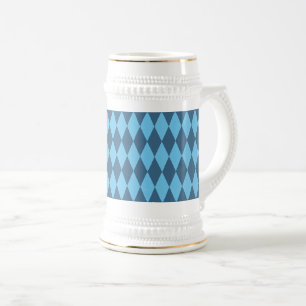 Blue Bavaria Rhombus Flag Pattern Beer Stein
