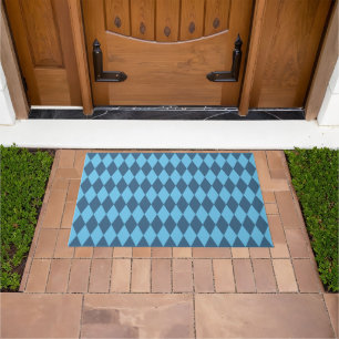 Blue Bavaria Rhombus Flag Pattern Doormat