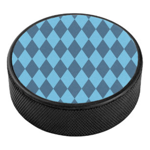 Blue Bavaria Rhombus Flag Pattern Hockey Puck