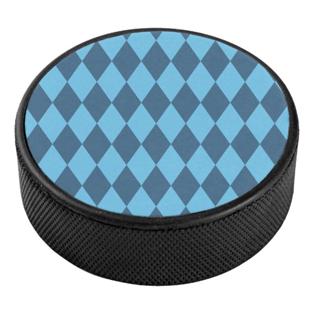 Blue Bavaria Rhombus Flag Pattern Hockey Puck (3/4)