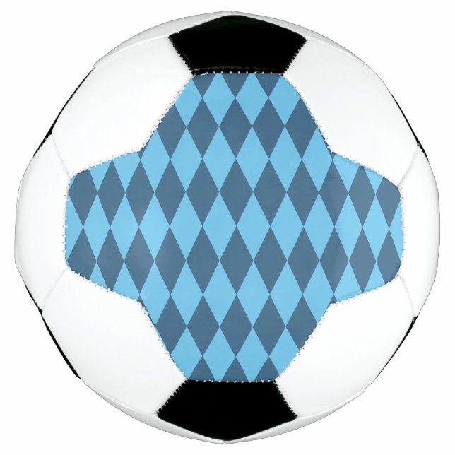 Blue Bavaria Rhombus Flag Pattern Soccer Ball (Front)