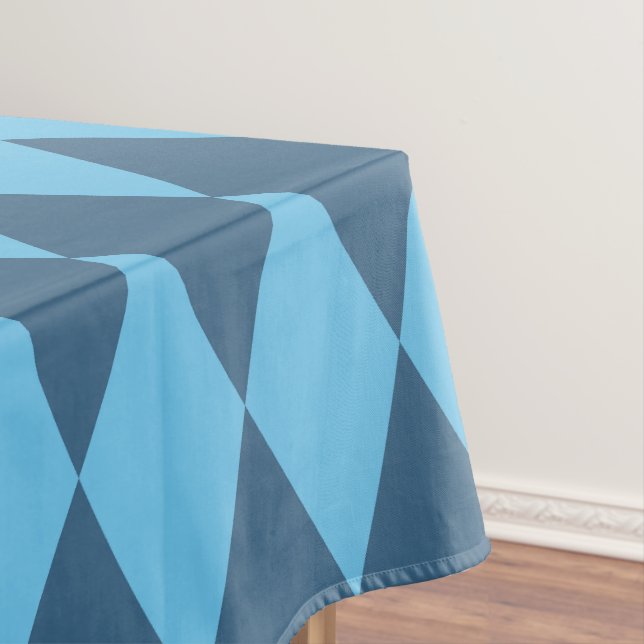 Blue Bavaria Rhombus Flag Pattern Tablecloth (In Situ)