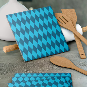 Blue Bavaria Rhombus Flag Pattern Tile