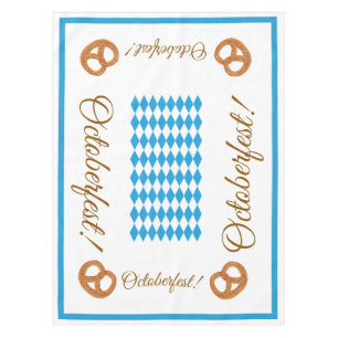Blue Bavarian Octoberfest Pretzels Tablecloth