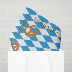 Blue Bavarian Octoberfest Pretzels Tissue Paper
