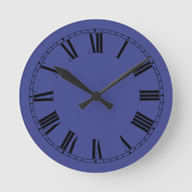 Blue Bayou Solid Color Round Clock (Front)
