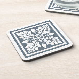 Blue Bayoux Acorn and Leaf Tile Design Coaster