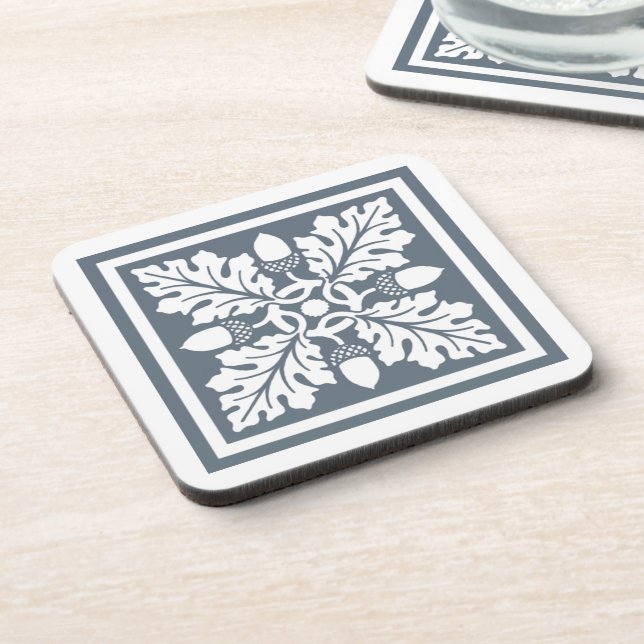 Blue Bayoux Acorn and Leaf Tile Design Coaster (Left Side)