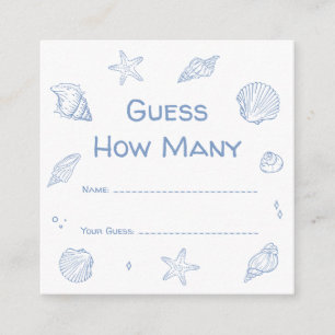 Blue Beach Baby Shower Guess How Many Game Enclosure Card