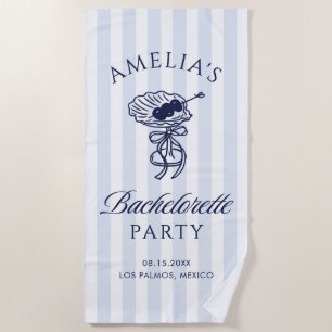 Blue Beach Cocktail Bachelorette Weekend Towel