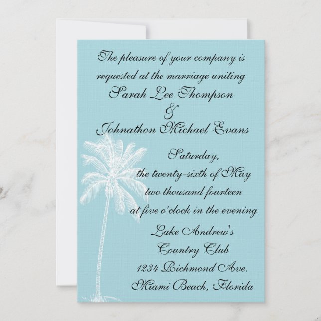 Blue Beach Getaway Invitation 5 x 7 (Front)