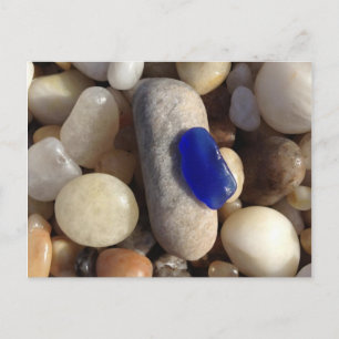 Blue Beach Glass Postcard