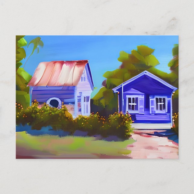 Blue Beach House Cottage | Keeping in Touch Postcard (Front)
